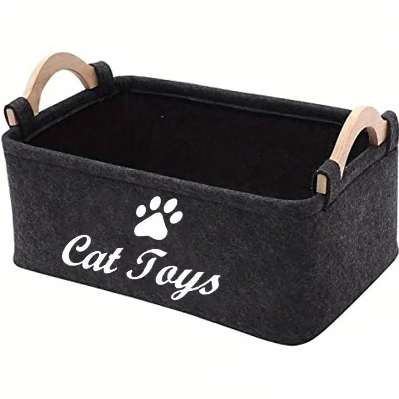 Felt Cat Toy Storage Basket 2