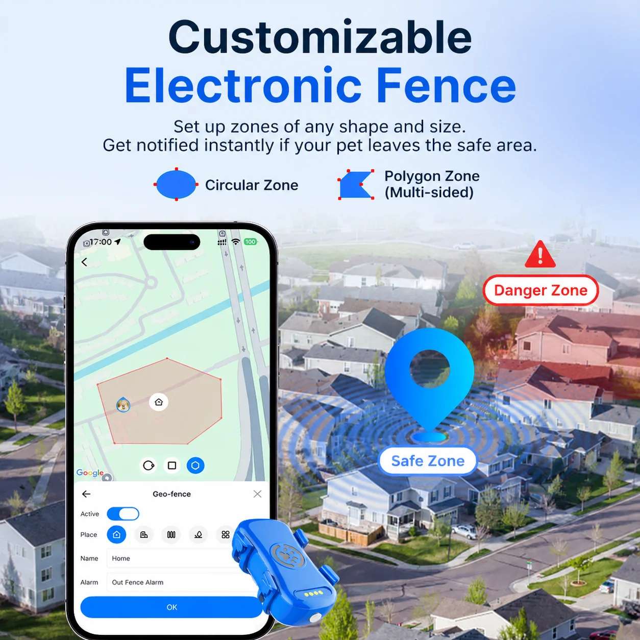 Pet GPS Tracker Real-time Location Tracking, Unlimited Range, Waterproof Design,Smart Activity Monitor, Built-in SIM Card