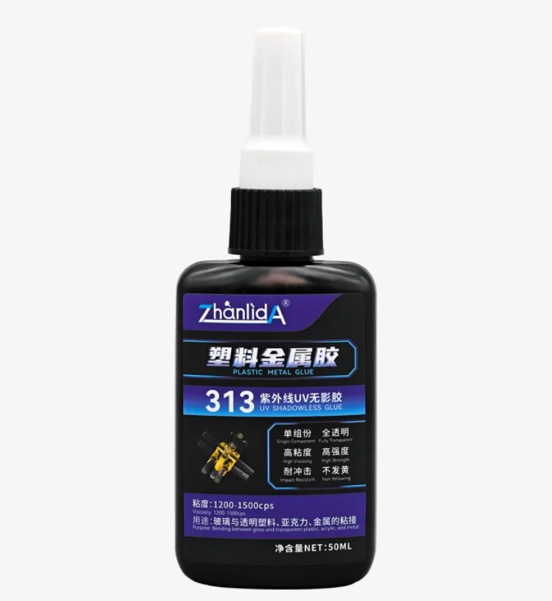 FOR Zhanlida 313 UV Sealant for Plastic Acrylic Metal Crystal Trophy UV Cure Transparent Bonding for Aquarium Box Decoration