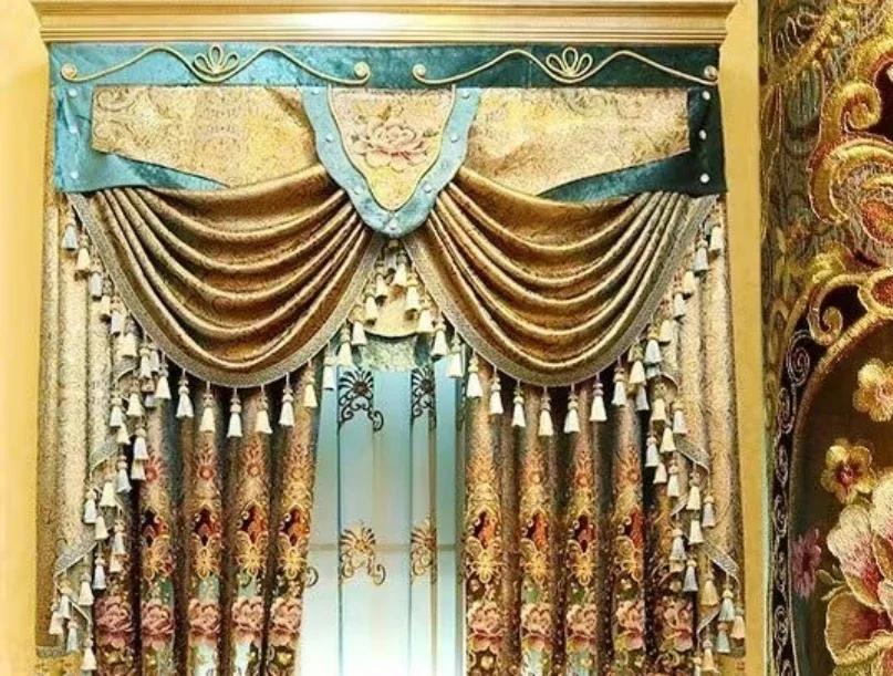 Maßgeschneiderte fertige Produkte, Chenille-Stickerei, Stoff, Volantstange, Taschentrennwand, Küchenfenster, Vlance-Spitze, Heimdekoration – Detail 15