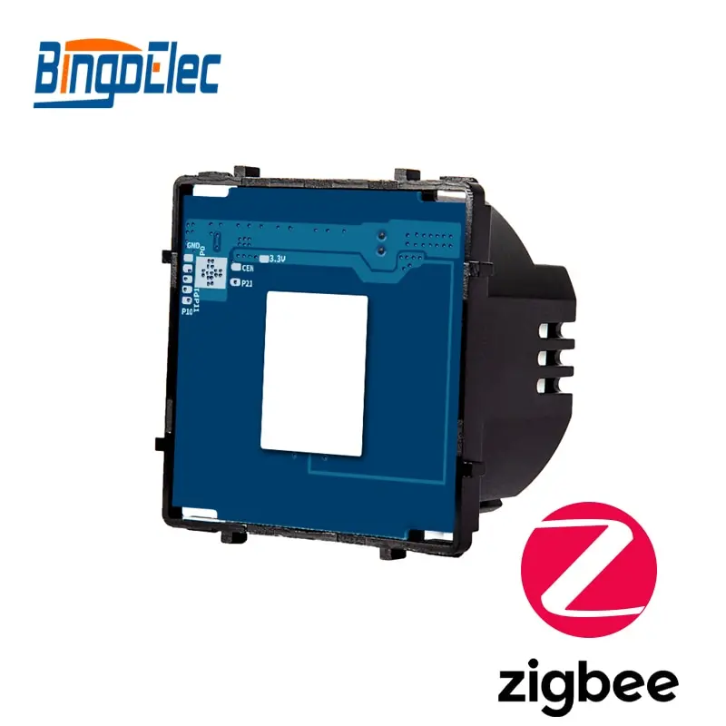 Tuya Zigbee Smart Light Switches Need Neutral Wire Touch Glass Panel Frames Wall Socket ZigBee EU Power Outlets DIY Parts