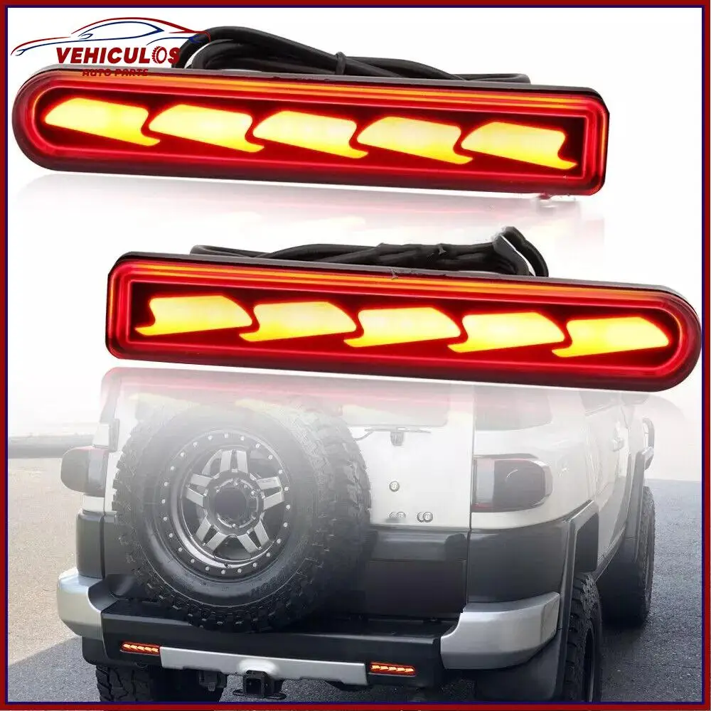 Left & Right LED Rear Bumper Reflector Light Lamp For Toyota FJ Cruiser 2007-2014