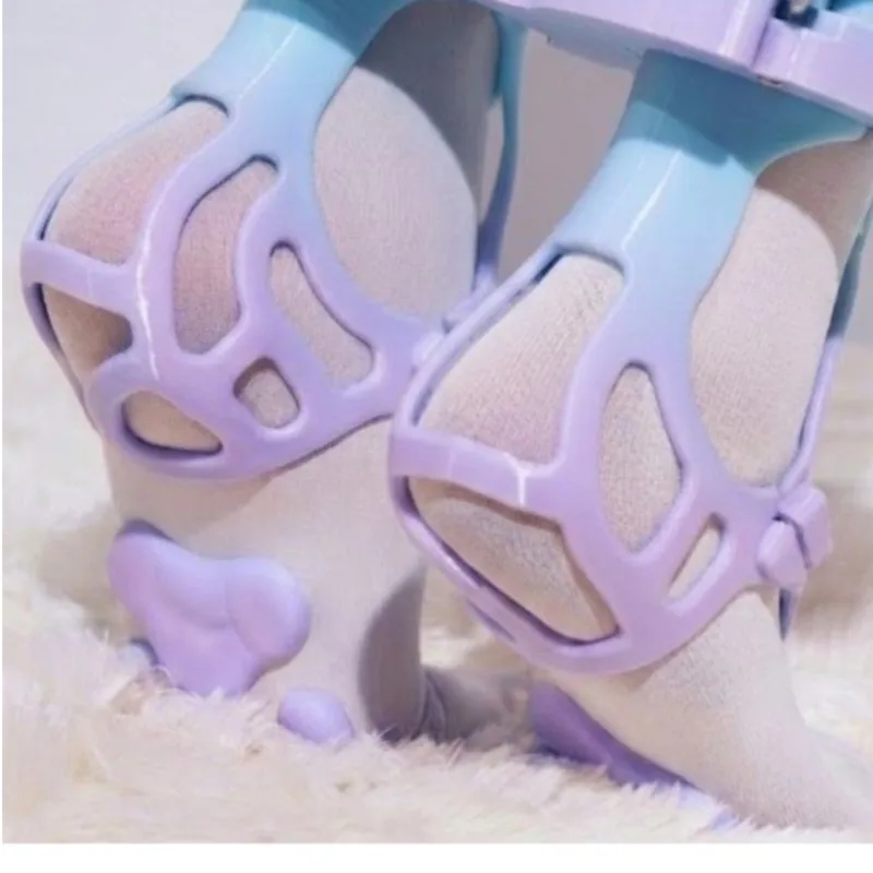 Sunlight Color Changing Adult Feet Decora With Chain Foot Standing Dance Training Accessories Cosplay Game Party Props Customize