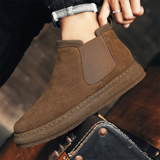 Nowe wysokiej jakości Sneskers męskie Chelsea Boots męskie dobrej jakości obuwie codzienne trampki zimowe ocieplane buty męskie kostki zimowe 2023