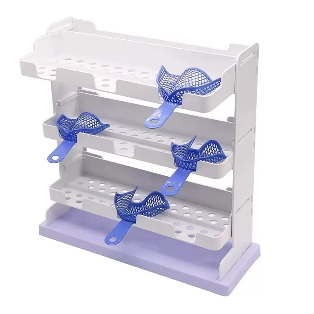 

1 Set Dental Implant Tray Frame Plastic Denture Bracket Shelf 9 Positions Dental Lab Tool Treatment Materials Removable Tool
