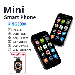 SERVO-teléfono inteligente KING8000 4G, Mini Smartphone con 2 SIM, 16GB de ROM, punto de acceso WiFi, regalo gratuito