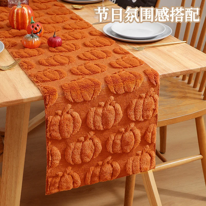 

Halloween Table Runner ,Fall Pumpkin Ghost Decorations Party and Dining Decorations Fall Thanksgiving Dining Table Harvest Decor