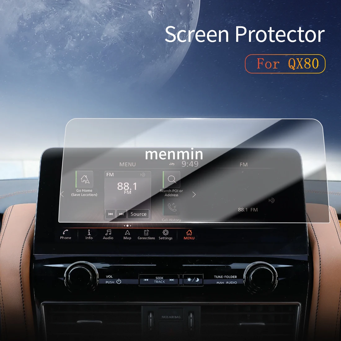 

Car Stickers Dash Carplay Mirror Screen Protector Display Tempered Glass Protective Vehicle For 24 east wind QX80