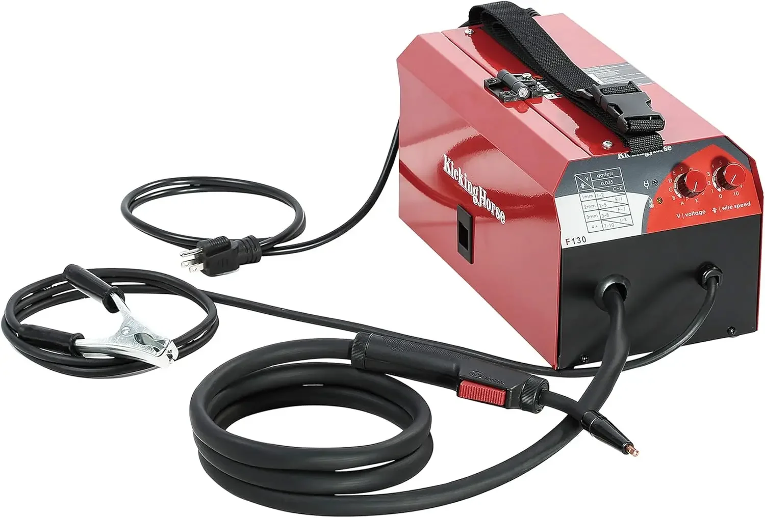 F130 CSA/US Certified Flux Core Gasless MIG Welder 120V 130A Highest Efficiency 40K Hz IGBT Inverter. Full-Metal Bo