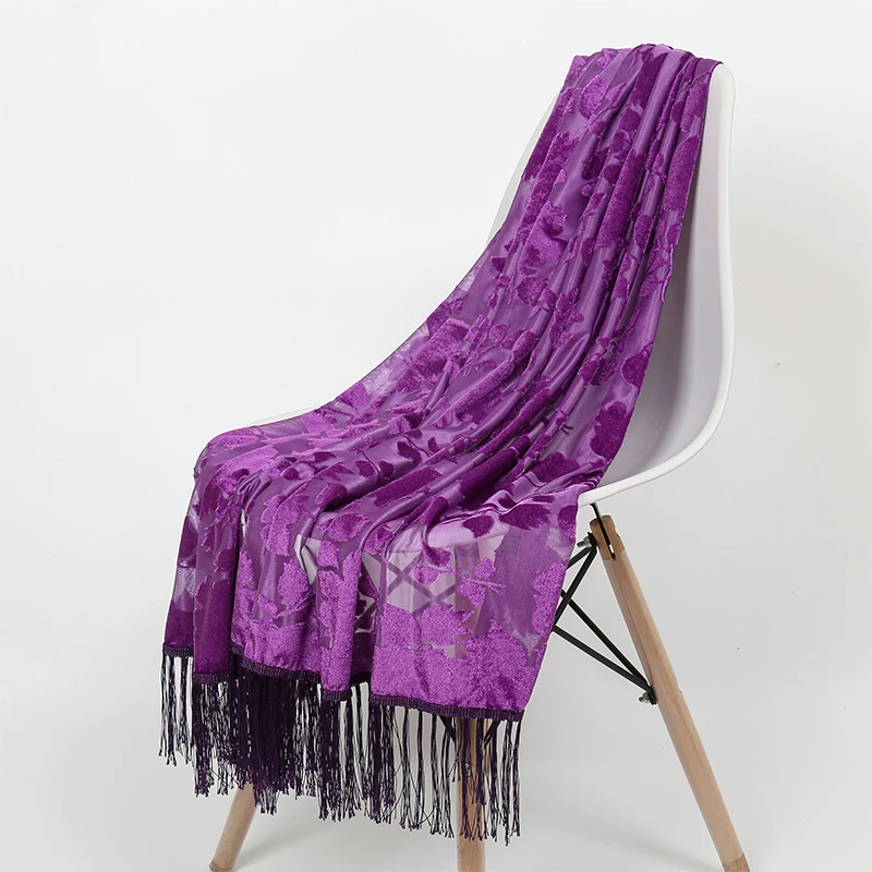 

2025 NEW Fashion Women Cut Flowers Hollow Lace Gradient Flower Silk Scarf Spring Shawls and Wraps Towel Femme Beach Sjaals