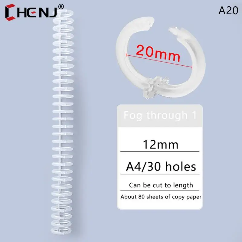 Plastic Binder Strip 30 Holes Loose-leaf Binding Ring Spring Spiral RingsFor A4 Paper Notebook Stationery Office Supplies