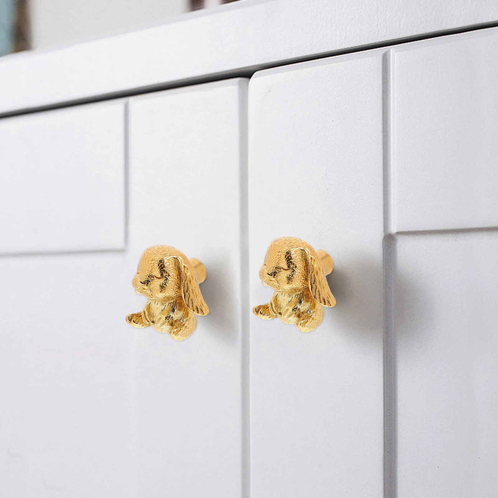 Brass Bunny Drawer Knob Drooping Ear Cabinet Accessory Wardrobe Handle Small Kitchen Cabinet Pull Drawer Handle Decorative