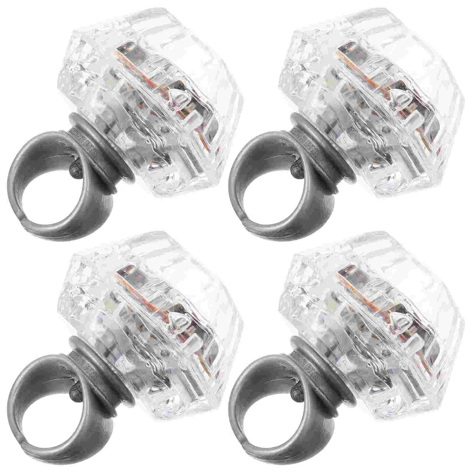 4 Pcs Diamond Ring Girls Gift Toys Kid Gifts Kids Glowing Finger Novelty Rings Party Light Up Artificial