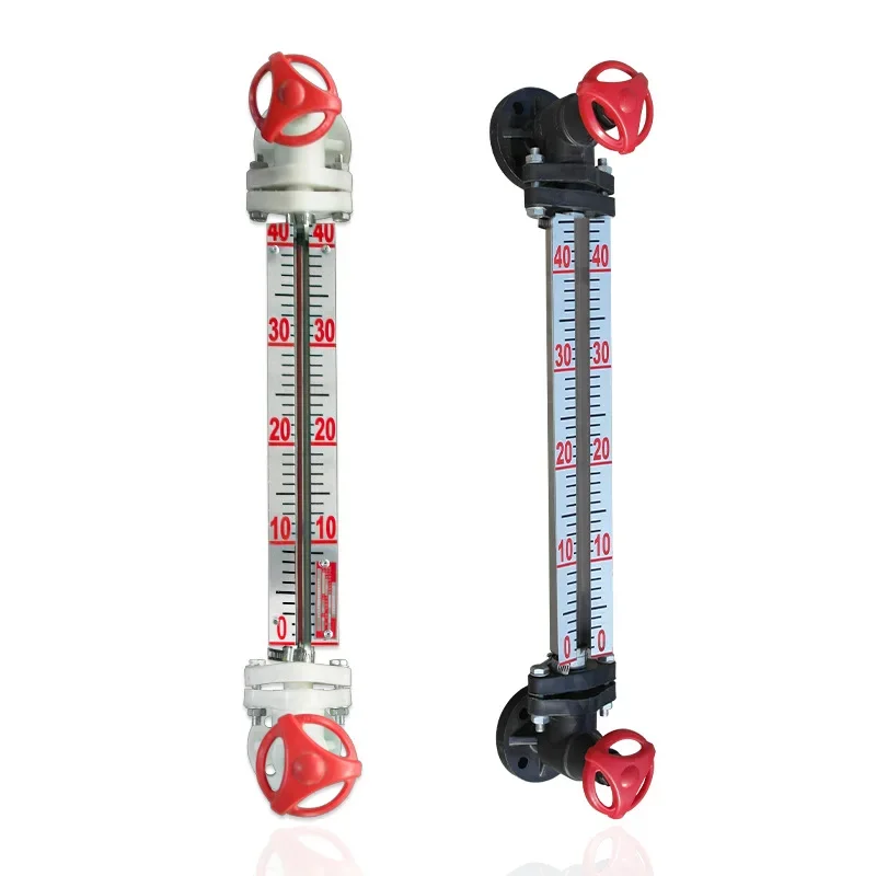 Professional PP/PVC plastic material anti-corrosion glass tube level gauge, polypropylene level gauge