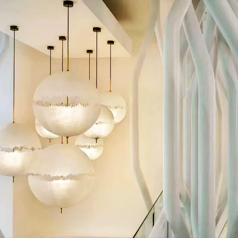 

Nordic modern minimalist circular living room dining room bar counter bedroom planetary chandelier