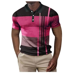 Cross-border Amazon Summer New Foreign Trade European American Men's Polo Shirt Short-sleeved Color-blocked Zipper T-shirt Top