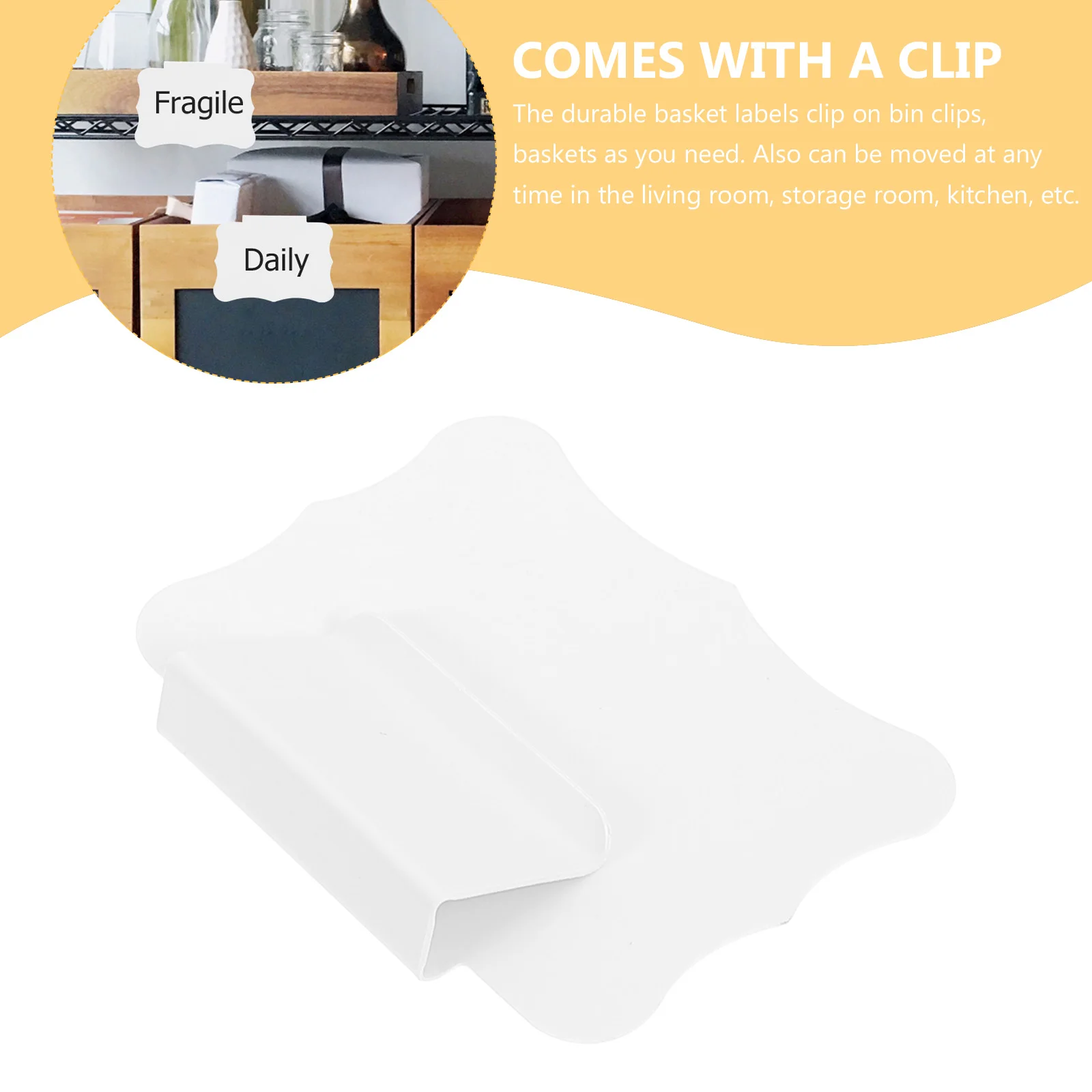 

10pcs Removable Pvc Bin Tags Pantry Organization Labels Basket Labels Holders Waterproof Lightweight Chalkboard Label Holder