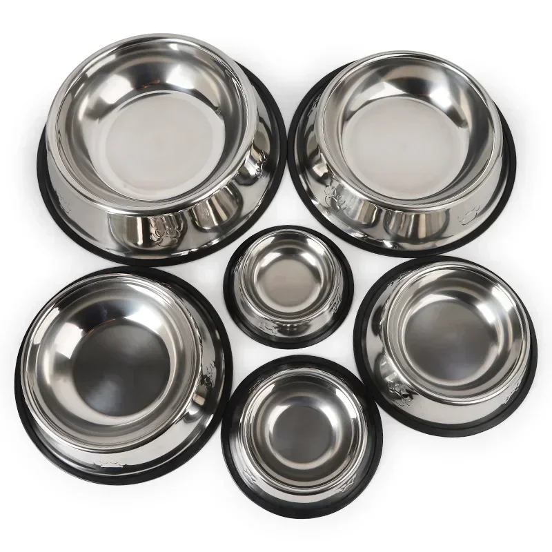 Quality Paw Stainless Steel Pet Dog Bowl Feeder Skidproof Anti-ant Shape Cat Dog Bowls Food Accessories Pet Supplies