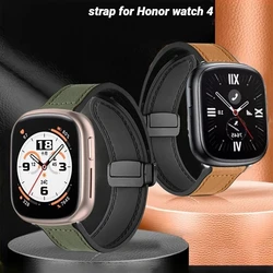 Cow Leather Strap for Honor Watch 4 Magnetic Watchband for HONOR Watch4 Replacement Smartwatch Sport Belt Woman Man Wristband