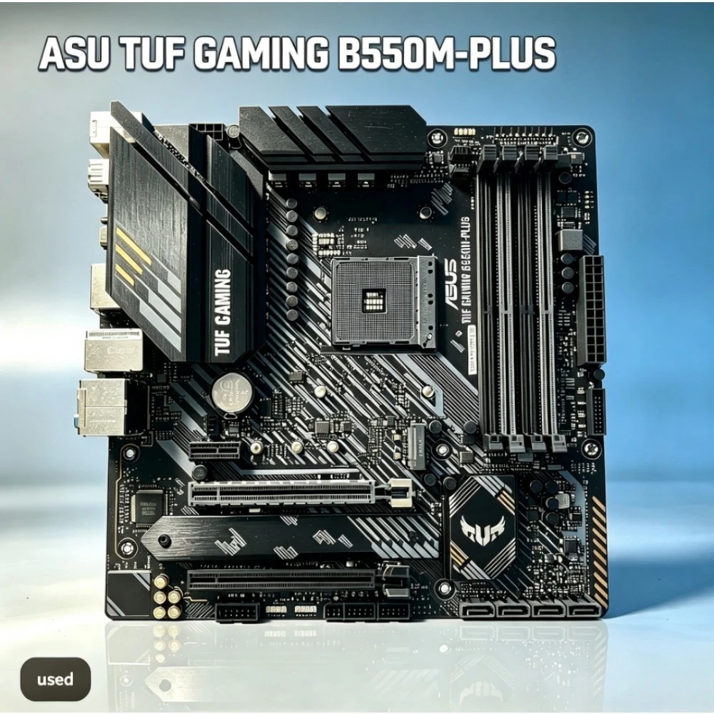ASUS TUF GAMING B550M‑PLUS AM4 M‑ATX DDR4 Dual M.2 PCIe4.0 HDMI DP Gaming Motherboard for AMD Ryzen 3000‑5000 CPU