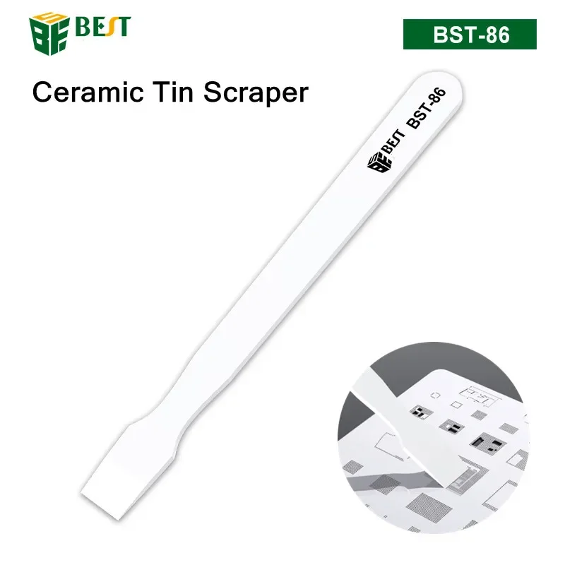 BST-86 Non-magnetic Ceramic Tin Scraper for Mobile Phone Repair Motherboard BGA Solder Scraping Glue Adhesive Removal Prying