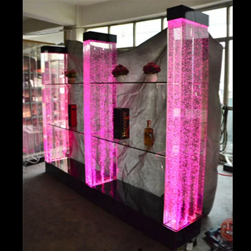 Customized-Bar night club hotel bubble water wine cabinet decorative display with shelves