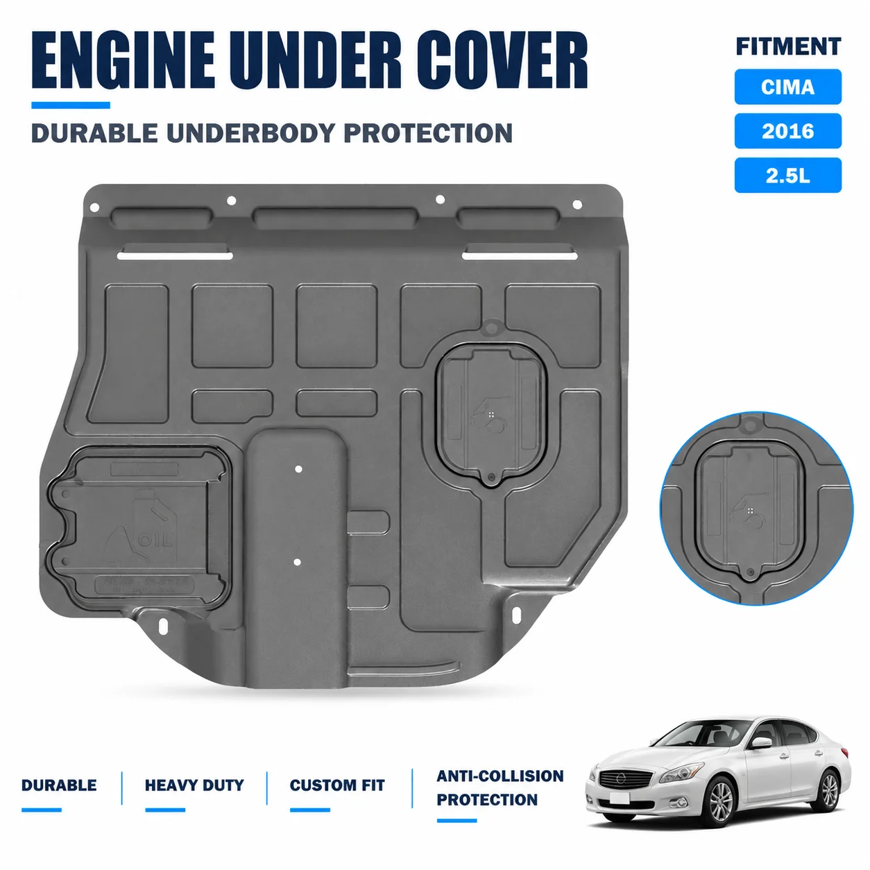 Reinforced Flexible Engine Under Shield Quick Install Corrosion Resistant For Toyota Vios 2008-2022 1.3L 1.5L Heavy Duty