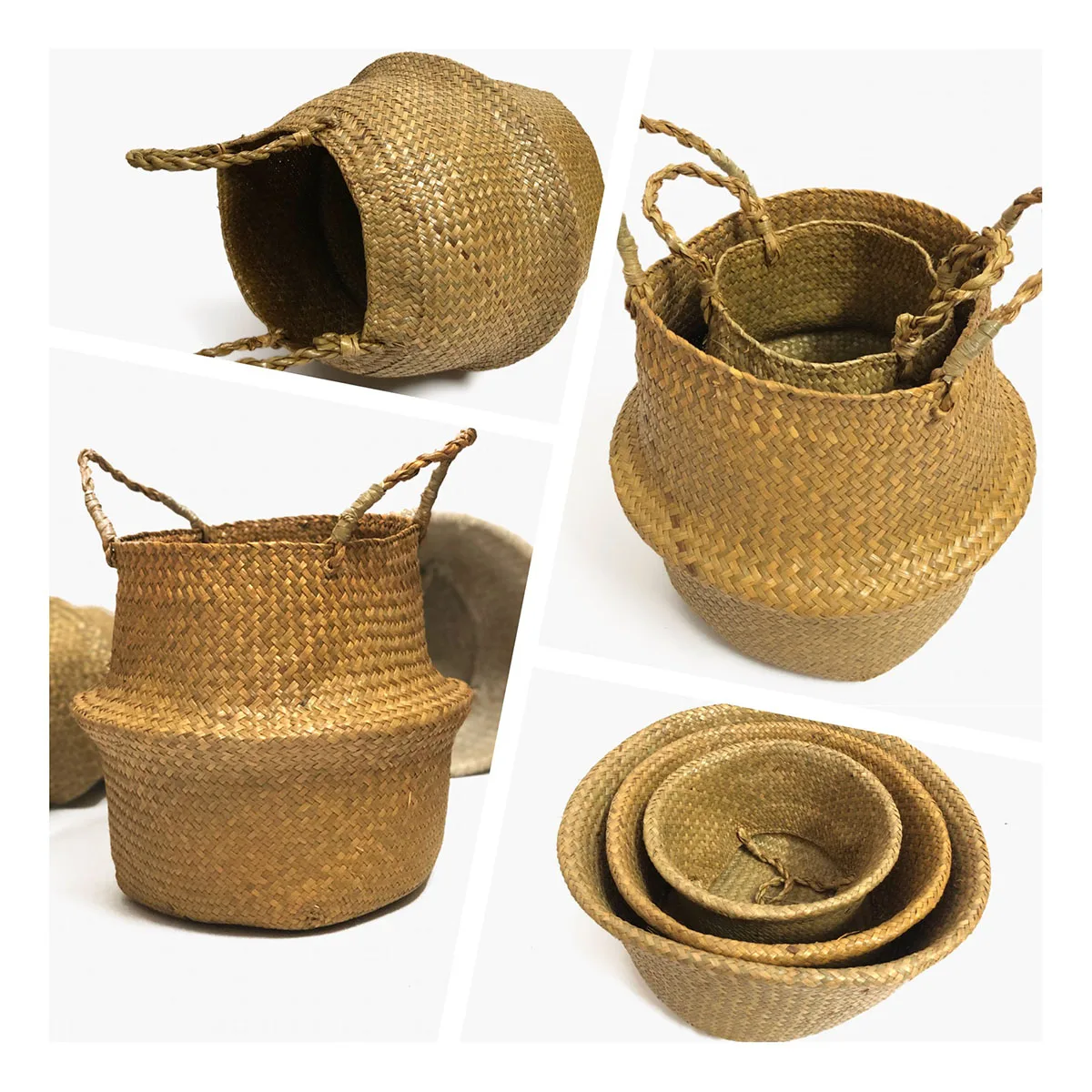 

Weaving Baskets Wicker Straw or Cachepot for Flowers Storage Weave Interior Decorative Flowerpot Bamboo Pots Plants