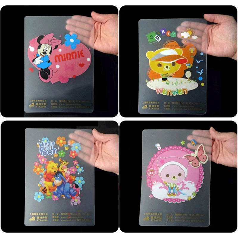 

10PCS Blank Transparent Business Card Plastic Waterproof Without Printing For Handwriting School Office Supplies