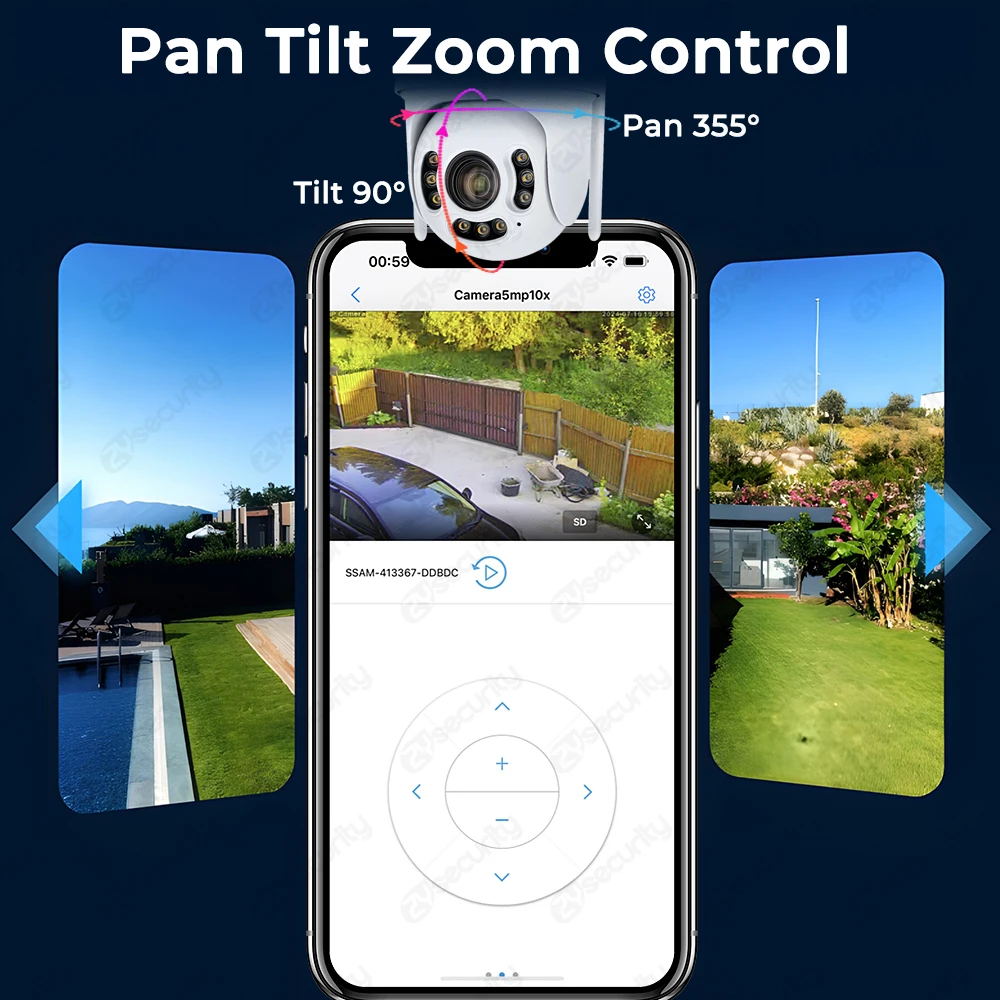 4K 8MP IP Camera 5X/10X Optical Zoom Dome PTZ Outdoor Wifi Surveillance Camera Human Detect Auto Tracking POE Security Cameras