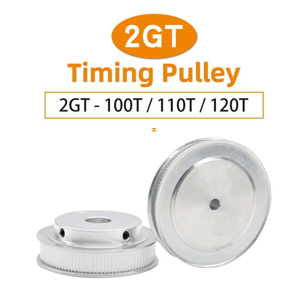 GT2 Synchronous Pulley 100T 110T 120T Circle-arc Tooth Pitch 2mm Alloy Pulley Belt Width 6/10mm Bore 6/6.35/8/10/12mm 3D Print