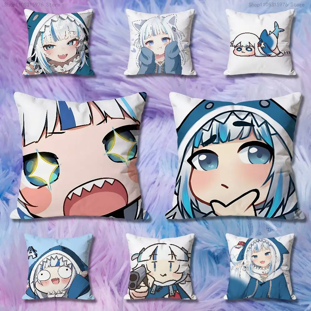 

Cute G-Gawr G-Gura Various Sizes Square Pillow Case For Car Home Bedchamber Decor Custom Valentine gift