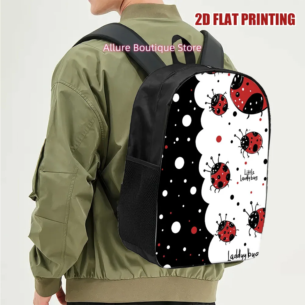 2D Flat Printing, 1pc Ladybugs And Polka Dots Backpack, Sleek And Stylish, Great for Commuting, Shopping, And Casual Travel, for
