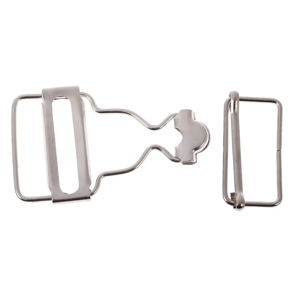 2x 6 Pieces Dungaree Brace Fastening Sponge Buckles Trouser Buckle for