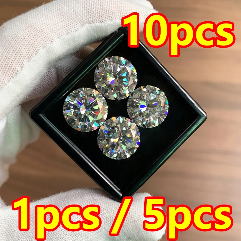 [ SGS Big Factory ] Full Size 0.7-14mm Loose Moissanite Stones D Color Real Small Size Loose Moissanite Diamonds Gemstone Beads