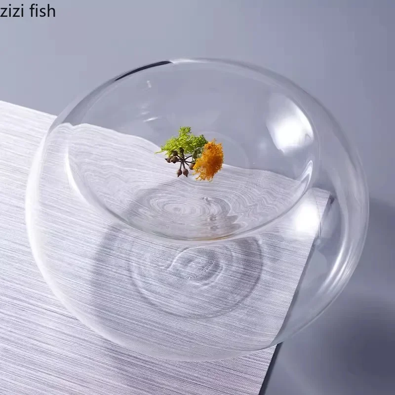 

Transparent Double Sided Glass Bowl Restaurant Dessert Bowl Snack Bowl Fruit Bowls Dim Sum Bowls Molecular Cuisine Tableware