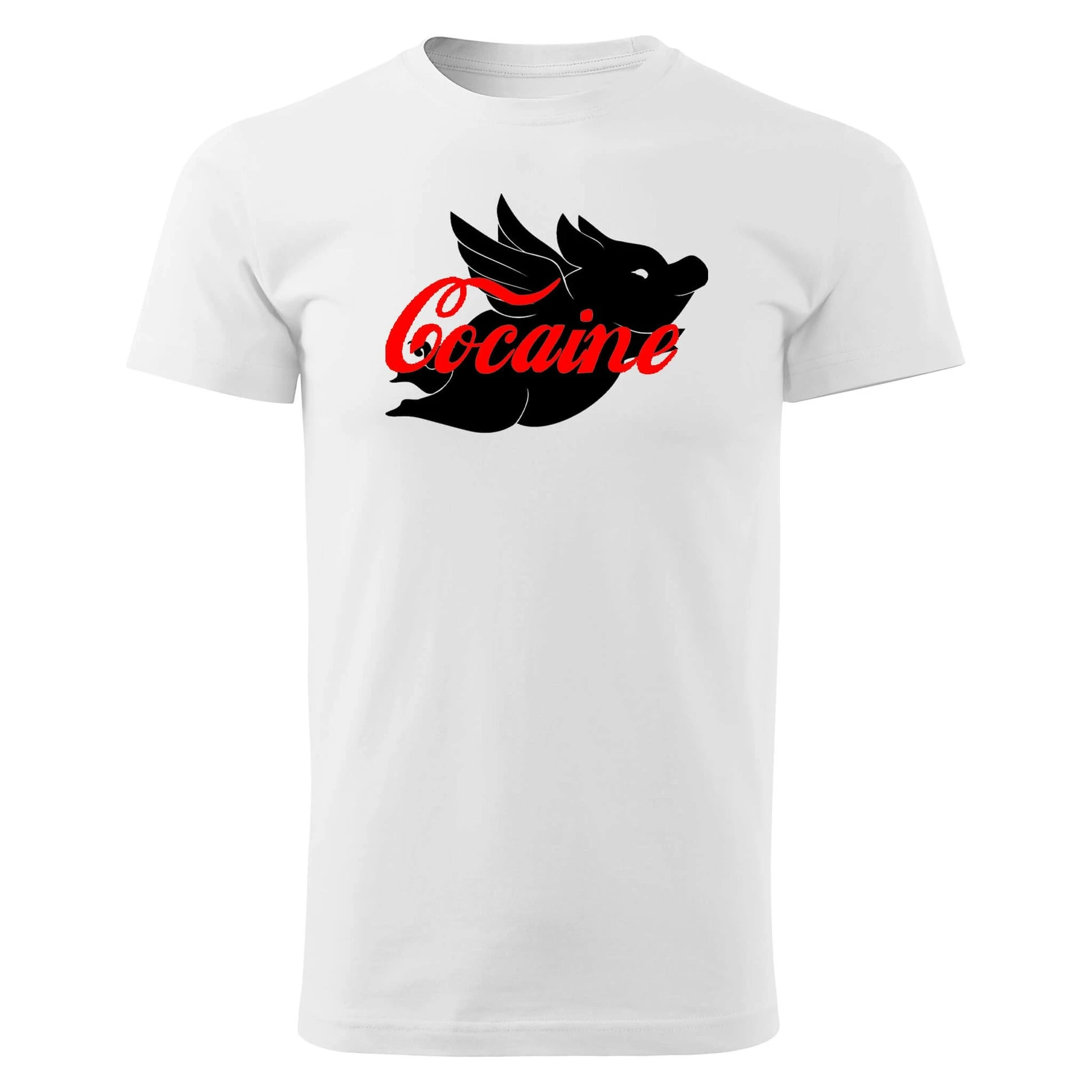 

Летние элитные брендовые хлопковые мужские и женские футболки Cocaine с графическим принтом и короткими рукавами, уличная модная трендовая одежда