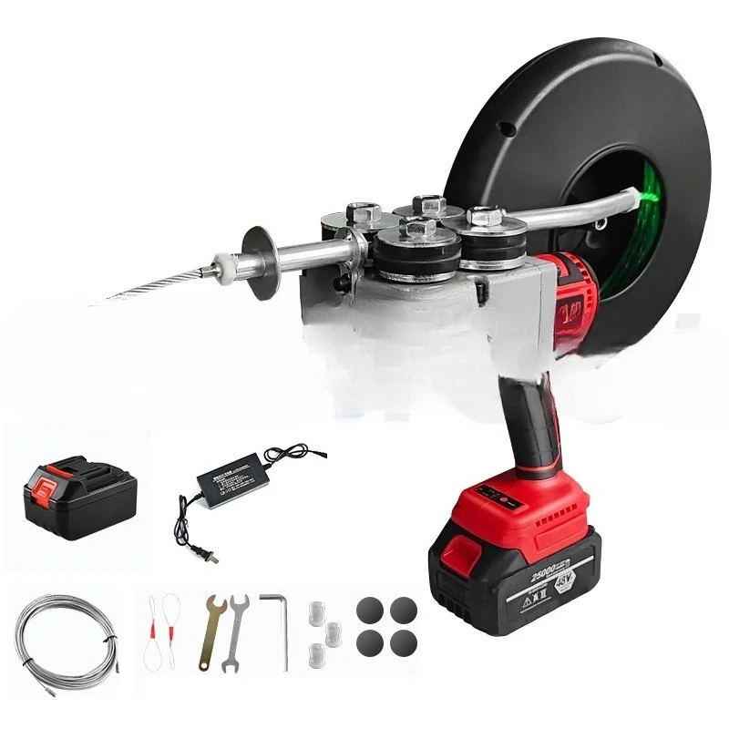 Automatic Electrician Wall Wiring Machine Rechargeable Li-Ion Stringing Machine Wire Line Guide Puller Lithium Stringing Machine