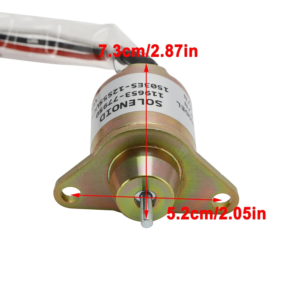 12V Fuel Shut Solenoid Valve Designed for Yanmar Marine and Industrial Engines Including 3TNE84 US Applications