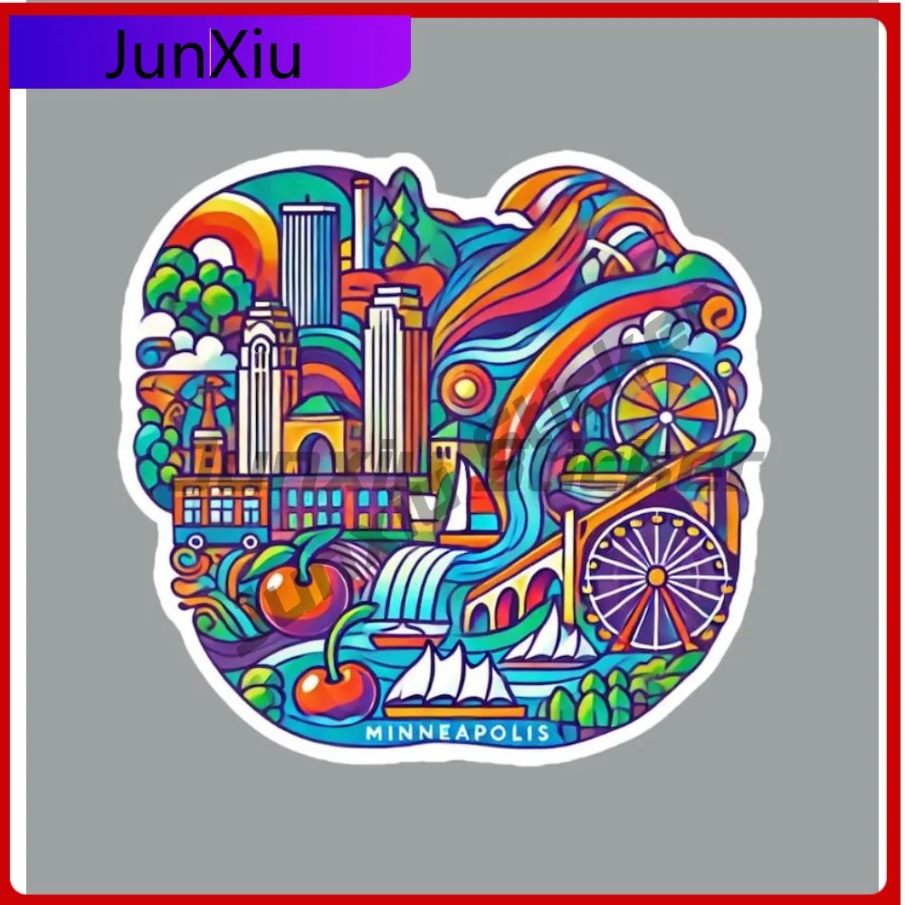 

Minneapolis Minnesota Memorial Sticker High-quality Decal Decorative Accessories Adventure Motorcycle Stickers Windshield Guitar