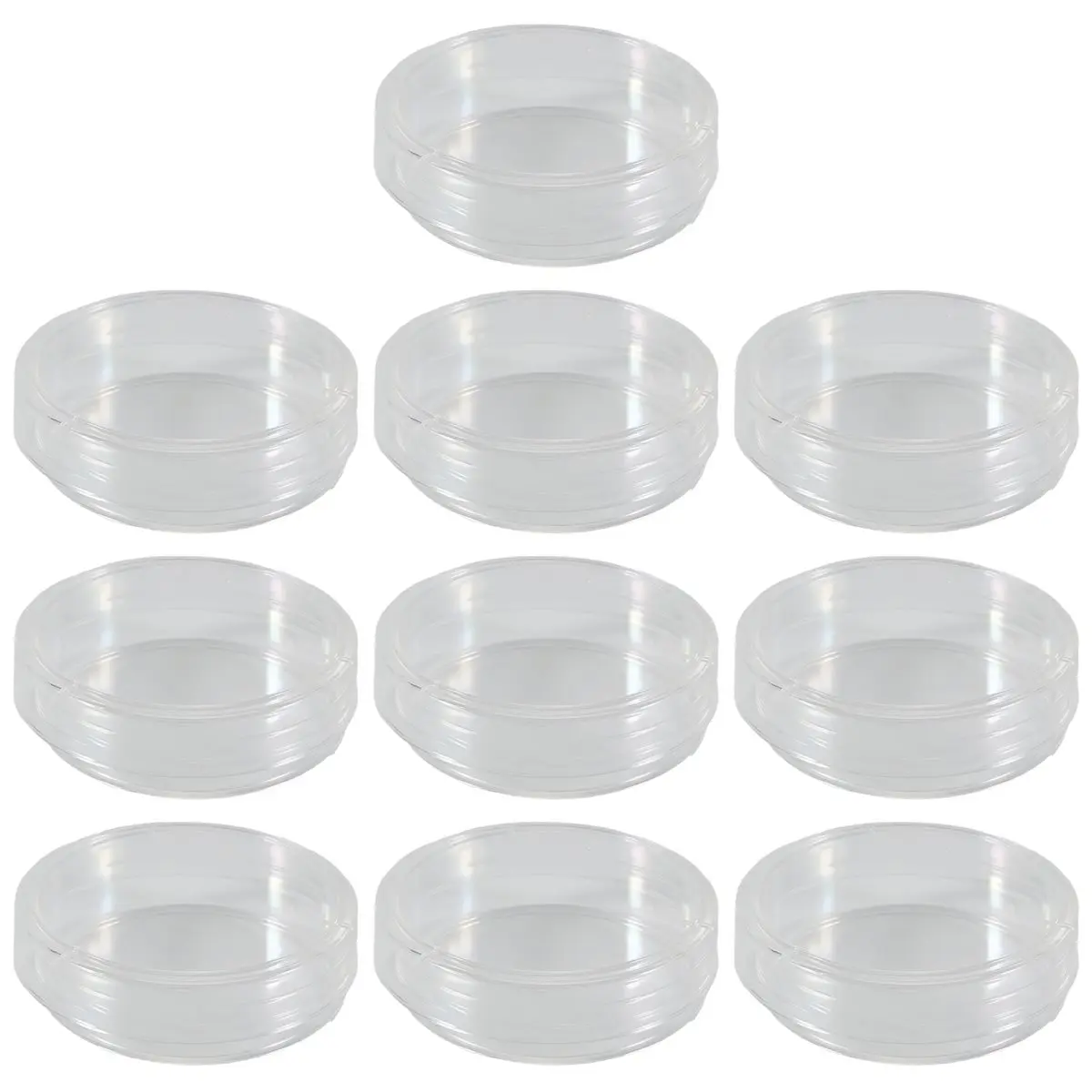ABLG & 10 pcs. 35mm x 10mm Sterile Plastic Petri Dishes with Lid for LB Plate (Transparent color)
