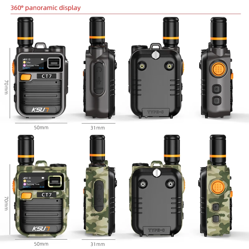 راديو PTT POC العالمي 4g شبكة لاسلكي تخاطب 2 قطعة مع بطاقة Sim مع ترخيص الحساب منصة Gxin KSUN CT7 #6