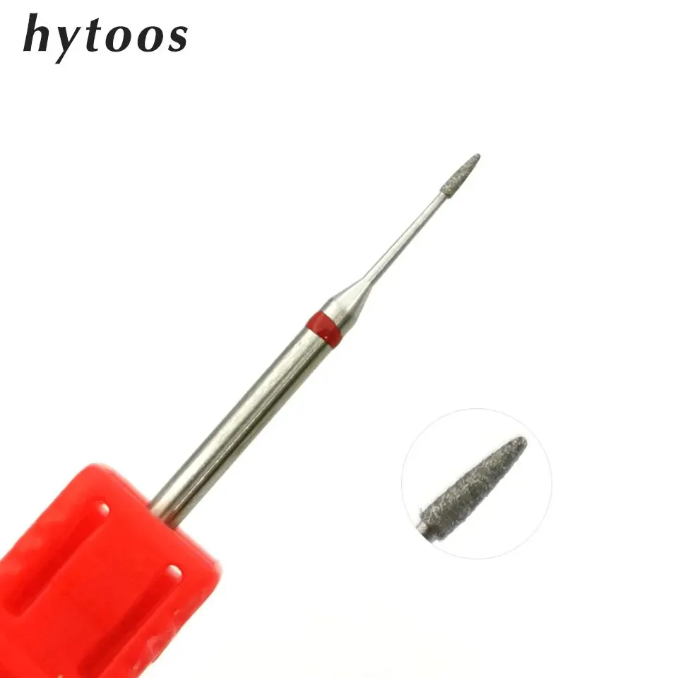 HYTOOS Small Cone Grinding Head Fine Diamond Cuticle Nail Drill Bits 3/32 Rotary Nail Burr Electric Drills Accessories