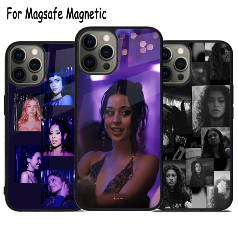 American TV Series Euphoria Wireless Charge Magsafe Phone Case For iPhone 15 16 14 13 11 12 Pro Max Plus Magnetic Bumper Cover