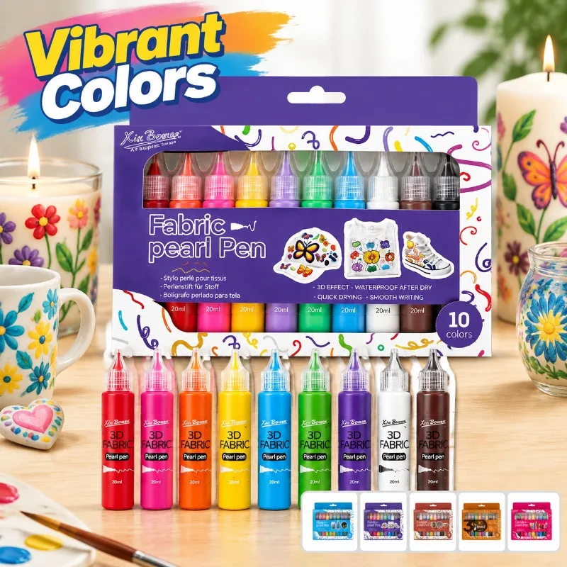 Candle Pigment Set 10 Tubes Art Dye for Glass Ceramic Textile Hand Painting Multi-surface DIY Craft Drawing Decorative Handmade