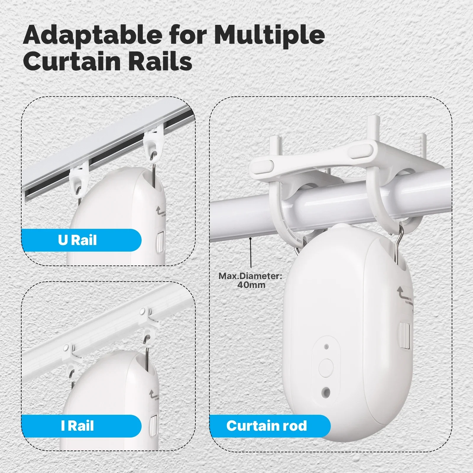 MOES Tuya ZigBee-Robot de cortina eléctrica inteligente, temporizador, abridor automático, Sensor de luz más cercano, aplicación remota, Control, compatible con Alexa y GoogleHome