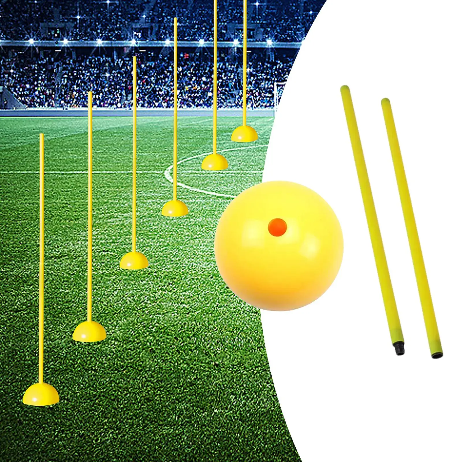 Durable Soccer Training Marker Cones with Portable Plastic Poles Water Base Obstacle Sign Rod for Team Sports view 6