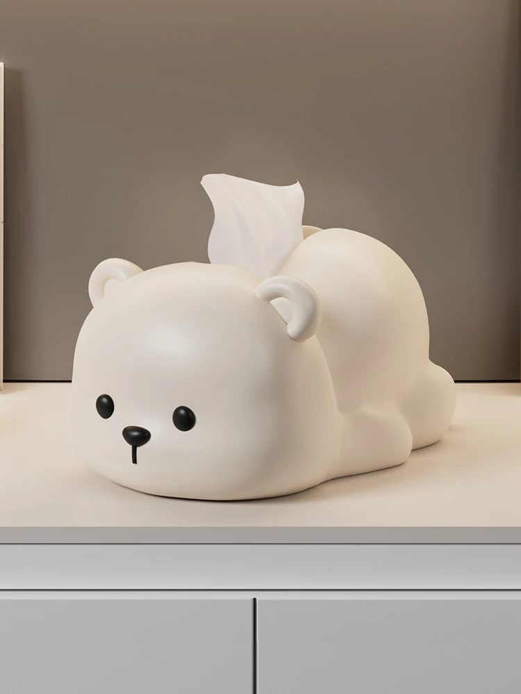 

Bear Design Tissue Box Living Room Coffee Table Decorative Storage Box Resin Material Faion Sle Birthday Gift
