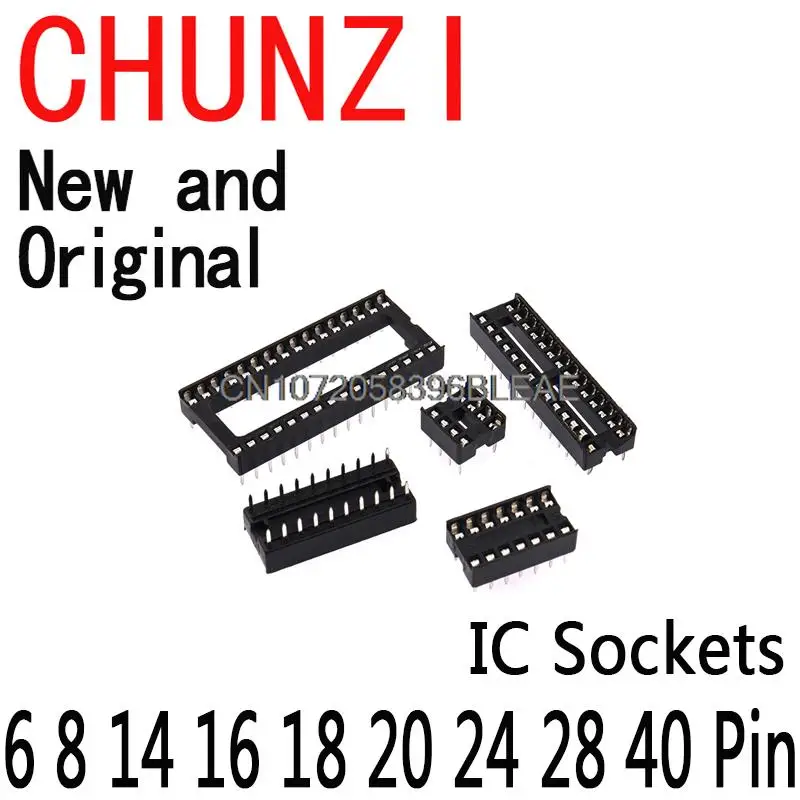 10PCS IC Sockets DIP6 DIP8 DIP14 DIP16 DIP18 DIP20 DIP28 DIP40 Pins Connector DIP Socket 6 8 14 16 18 20 24 28 40 Pin 