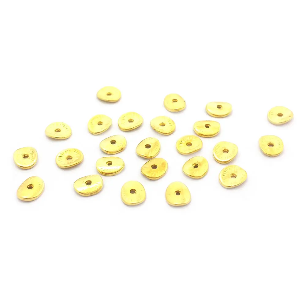 200PCS Antique Bronze Zinc Alloy Round or Curved Brushed Disks Space Beads Diy Jewelry Making Supplies Earrings Accessories